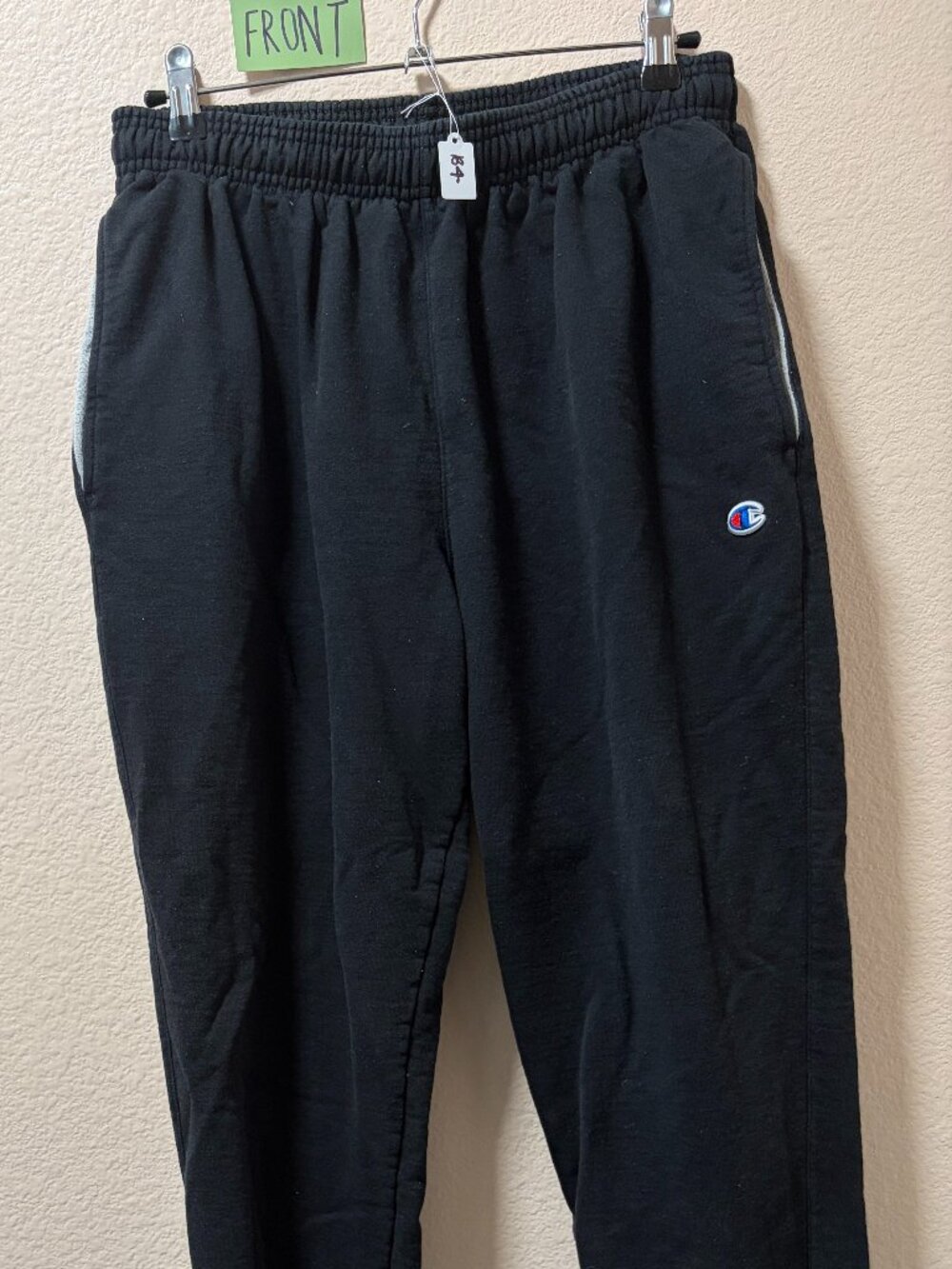 [CHAMPION] Black Sweatpants - Large